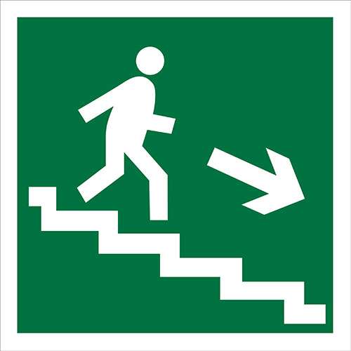 Е 13 Направление по эвакуационному выходу по лестнице